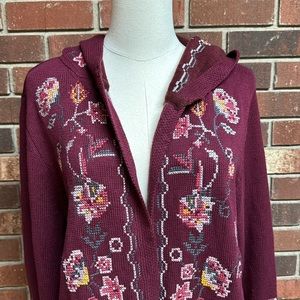 New Christopher & Banks Hooded Long Cardigan Sweater Size Medium